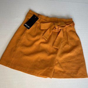 NEW Nasty Gal Paper Bag Orange Shorts Size 2